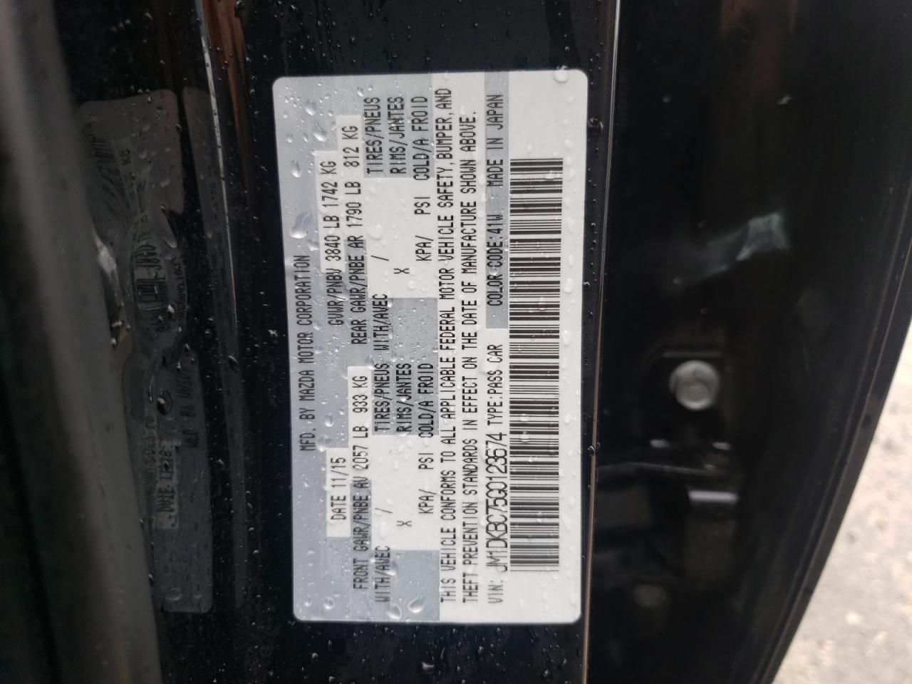 Photo 10 from auction – 2016 MAZDA CX-3 TOURI with VIN JM1DKBC75G0123674