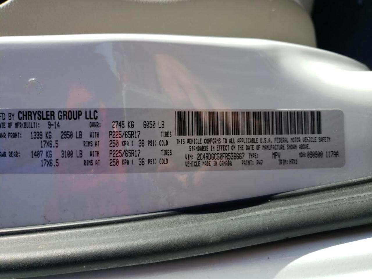 Photo 10 from auction – 2015 DODGE GRAND CARA with VIN 2C4RDGCG0FR536667