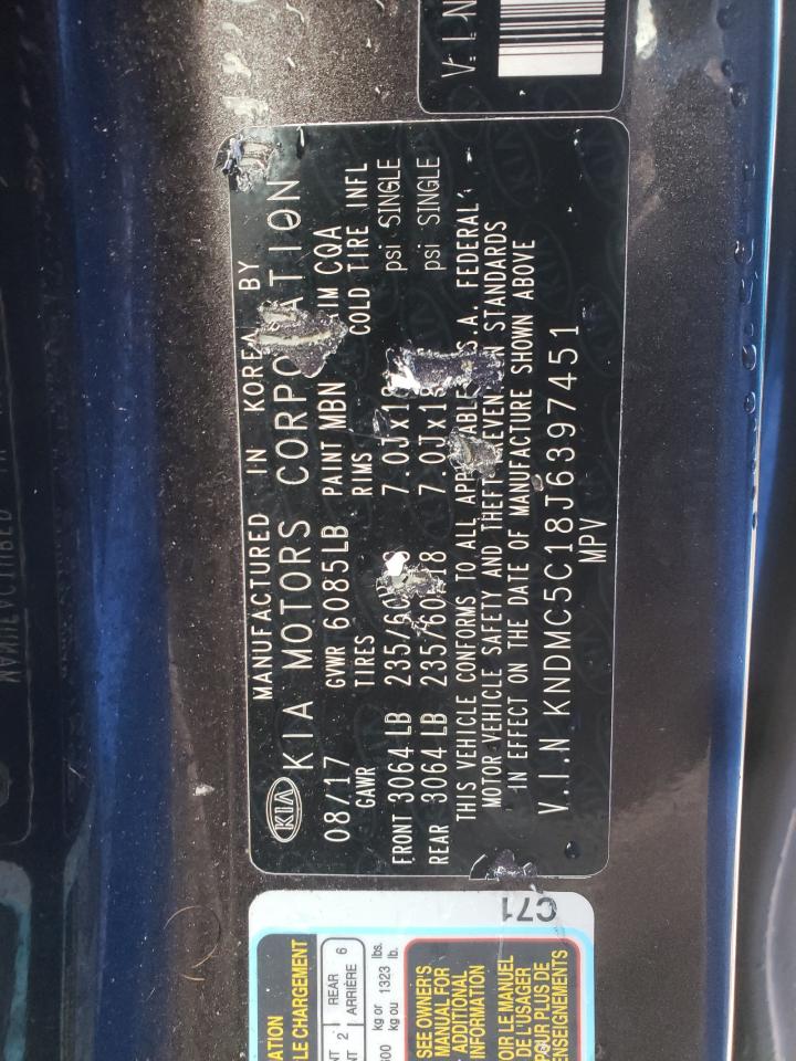Photo 10 from auction – 2018 KIA SEDONA EX with VIN KNDMC5C18J6397451
