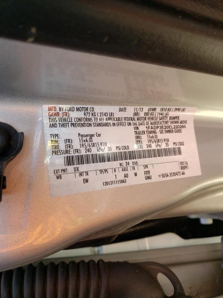 Photo 10 from auction – 2014 FORD FOCUS S with VIN 1FADP3E20EL220260