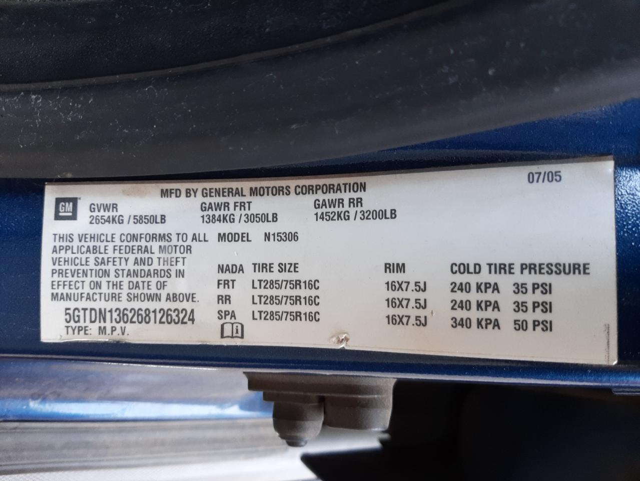 Photo 10 from auction – 2006 HUMMER H3 with VIN 5GTDN136268126324