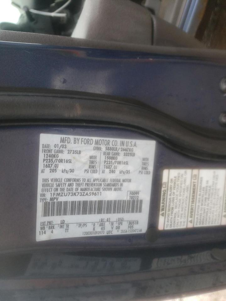 Photo 10 from auction – 2003 FORD EXPLORER X with VIN 1FMZU73K73ZA59611