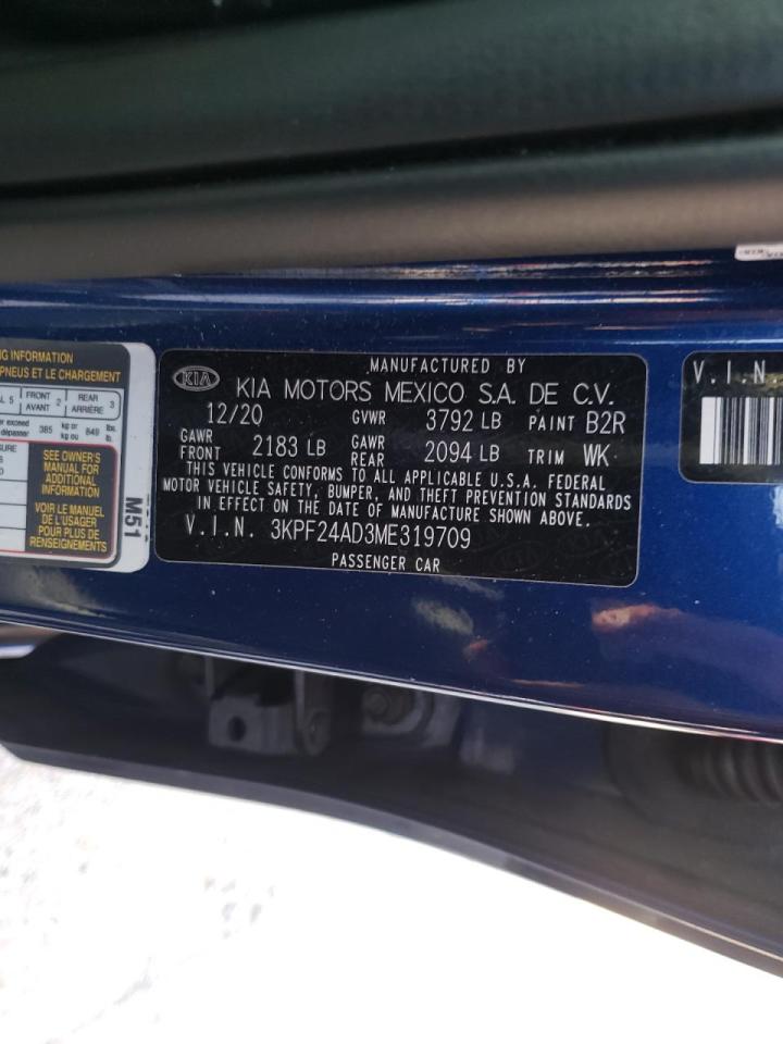 Photo 10 from auction – 2021 KIA FORTE FE with VIN 3KPF24AD3ME319709