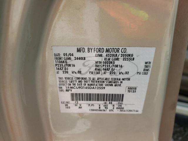 Photo 10 from auction – 2005 FORD ESCAPE XLT with VIN 1FMCU93145DA12559