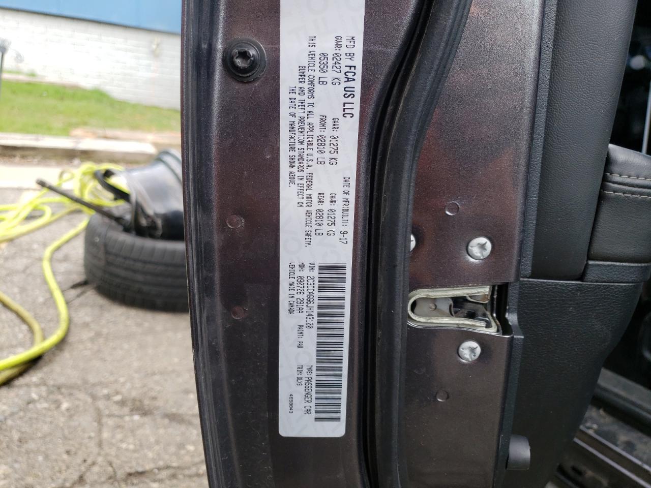 Photo 10 from auction – 2018 CHRYSLER 300 S with VIN 2C3CCAGG6JH143100