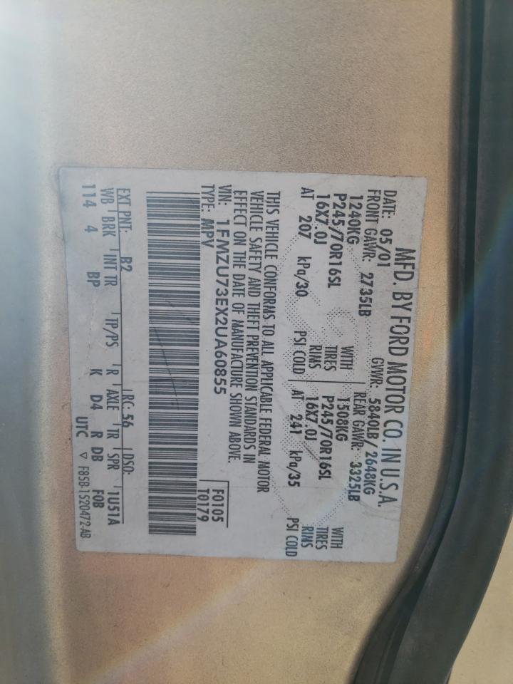 Photo 10 from auction – 2002 FORD EXPLORER X with VIN 1FMZU73EX2UA60855