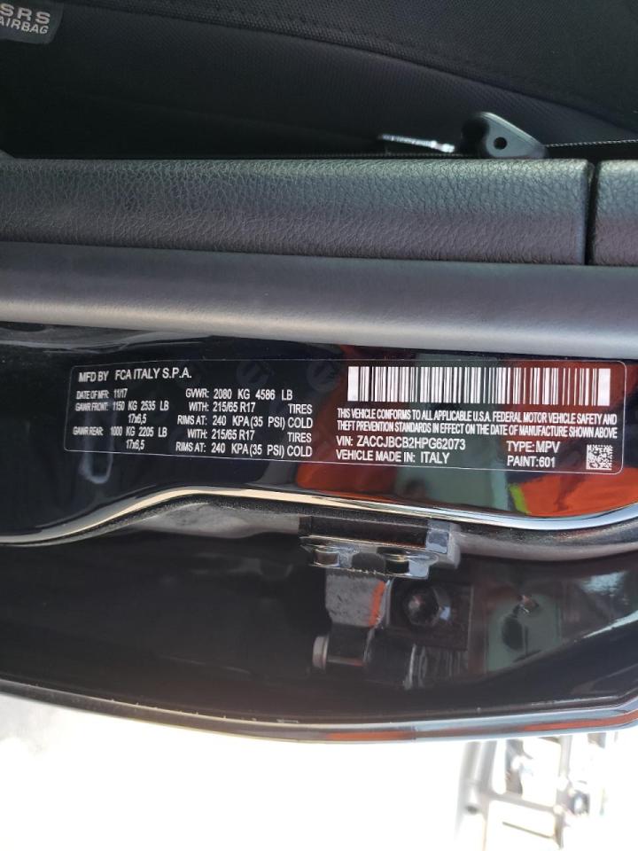 Photo 10 from auction – 2017 JEEP RENEGADE T with VIN ZACCJBCB2HPG62073