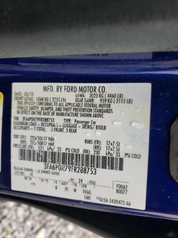Photo 10 from auction – 2015 FORD FUSION SE with VIN 3FA6P0H79FR288753