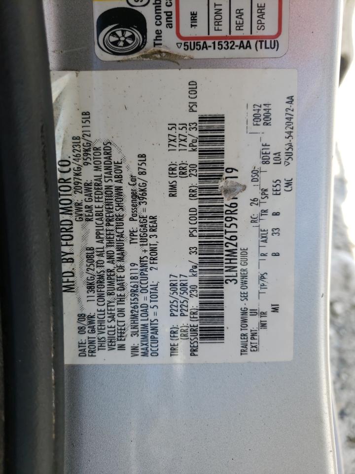 Photo 10 from auction – 2009 LINCOLN MKZ with VIN 3LNHM26T59R618119