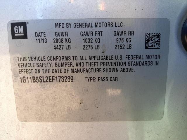 Photo 10 from auction – 2014 CHEVROLET MALIBU LS with VIN 1G11B5SL2EF173289