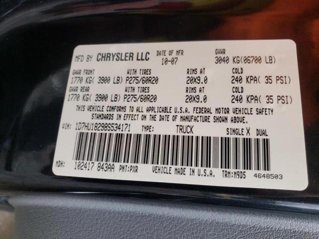 Photo 10 from auction – 2008 DODGE RAM 1500 S with VIN 1D7HU18298S534171