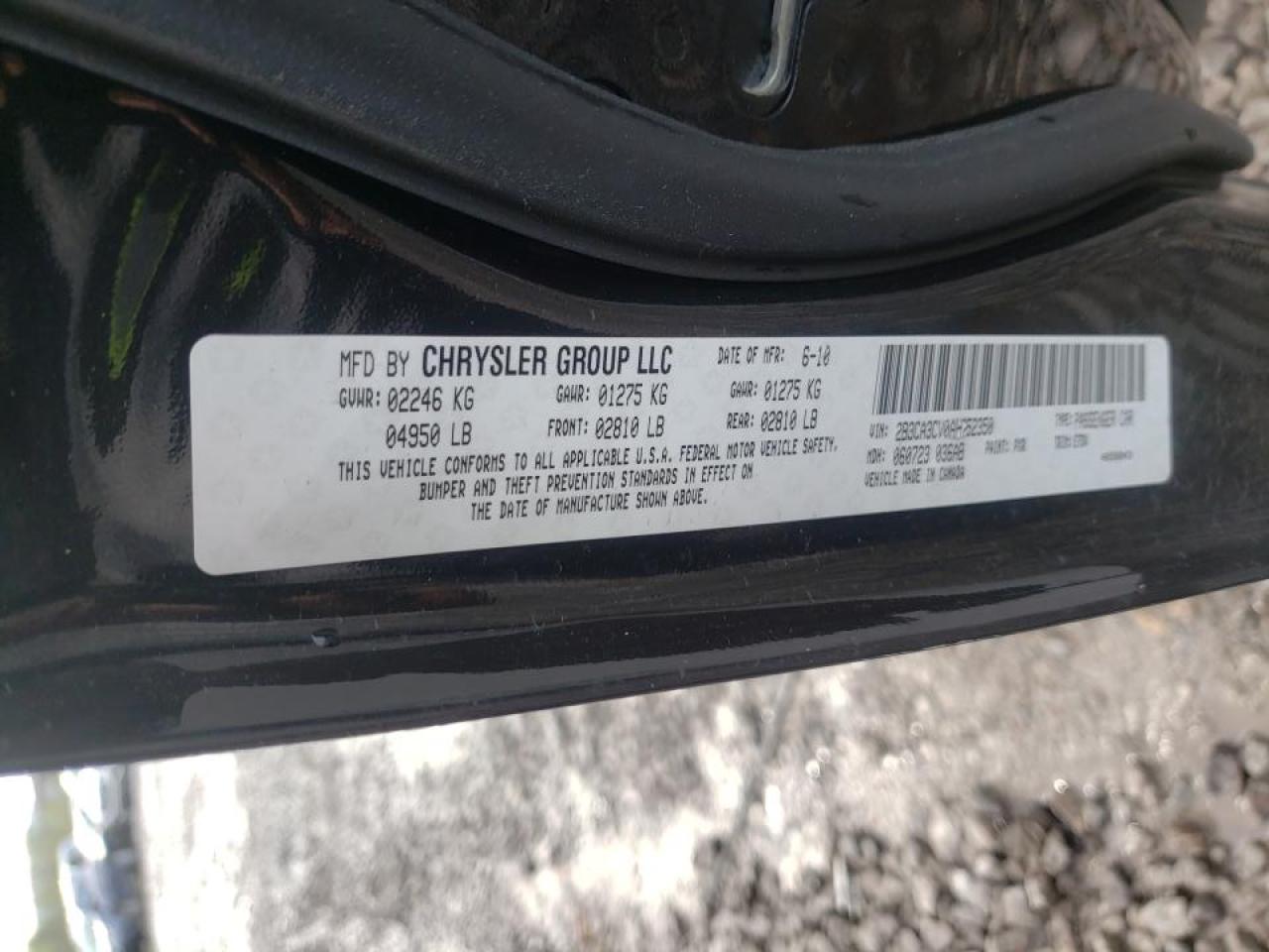 Photo 10 from auction – 2010 DODGE CHARGER SX with VIN 2B3CA3CV0AH252350