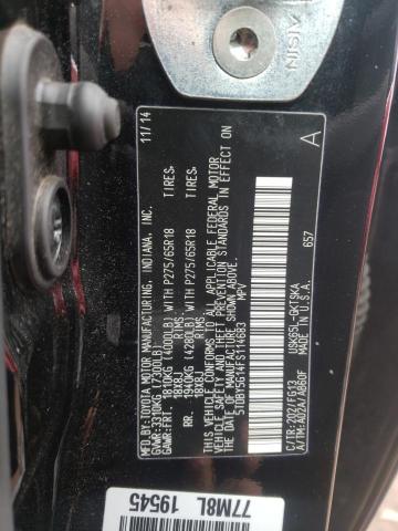 Photo 10 from auction – 2015 TOYOTA SEQUOIA SR with VIN 5TDBY5G14FS114683