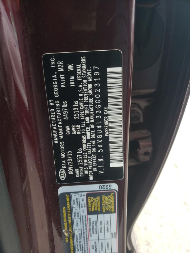 Photo 10 from auction – 2016 KIA OPTIMA EX with VIN 5XXGU4L33GG023197