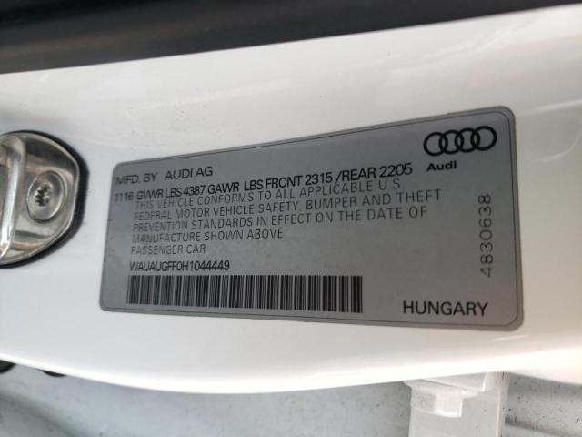 Photo 10 from auction – 2017 AUDI A3 PREMIUM with VIN WAUAUGFF0H1044449