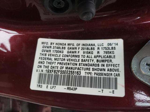 Photo 10 from auction – 2014 HONDA CIVIC LX with VIN 19XFB2F55EE255163