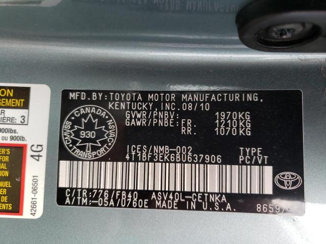 Photo 10 from auction – 2011 TOYOTA CAMRY BASE with VIN 4T1BF3EK6BU637906