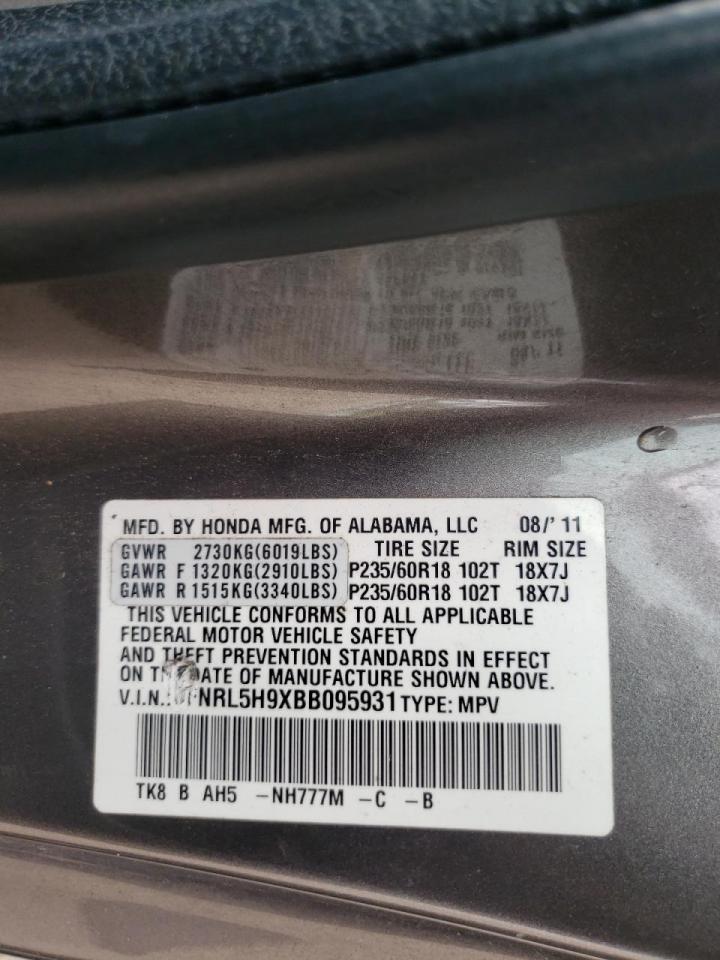 Photo 10 from auction – 2011 HONDA ODYSSEY TO with VIN 5FNRL5H9XBB095931