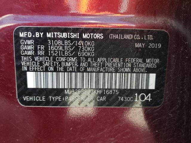 Photo 10 from auction – 2019 MITSUBISHI MIRAGE G4 with VIN ML32F3FJ7KHF16875