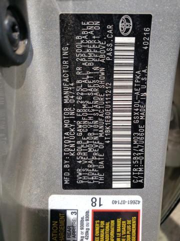 Photo 10 from auction – 2014 TOYOTA AVALON BAS with VIN 4T1BK1EB0EU111212