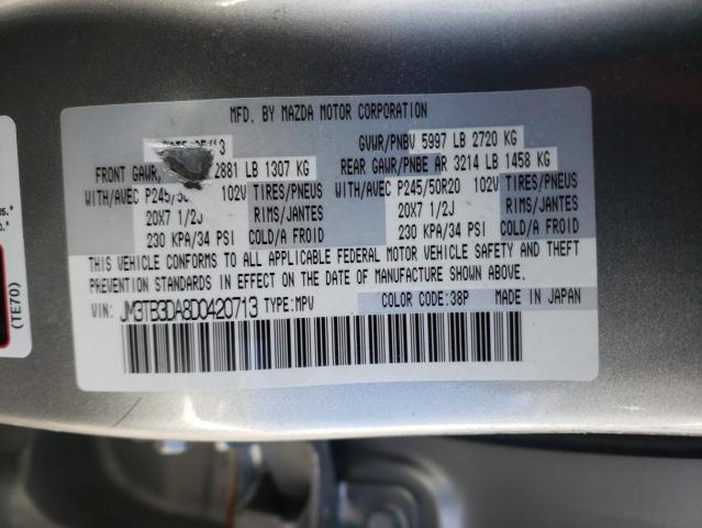 MAZDA CX-9 GRAND 2013 with VIN JM3TB3DA8D0420713 - Photo from auction