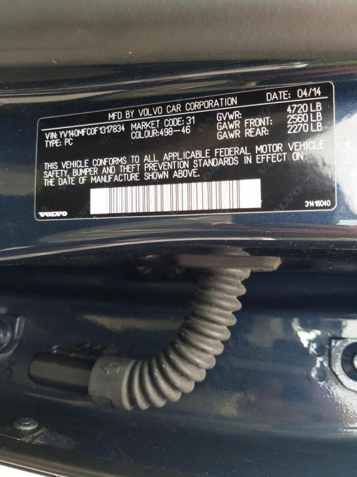 Photo 10 from auction – 2015 VOLVO S60 PREMIE with VIN YV140MFC0F1317834