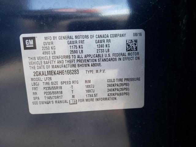 Photo 10 from auction – 2017 GMC TERRAIN SL with VIN 2GKALMEK4H6166283