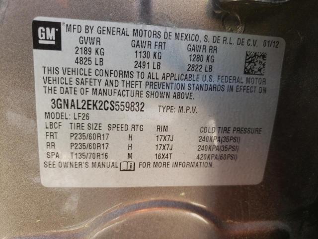 Photo 10 from auction – 2012 CHEVROLET CAPTIVA SP with VIN 3GNAL2EK2CS559832