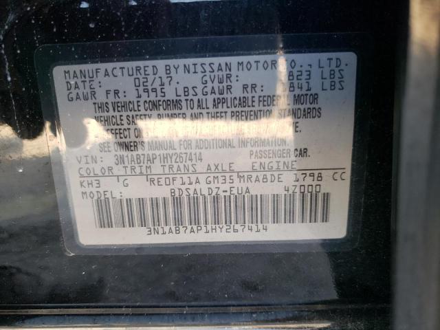 Photo 10 from auction – 2017 NISSAN SENTRA S with VIN 3N1AB7AP1HY267414
