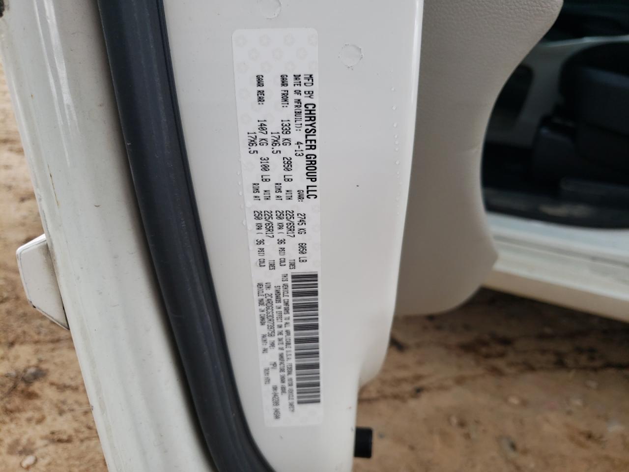 Photo 10 from auction – 2013 DODGE GRAND CARA with VIN 2C4RDGCG3DR739758