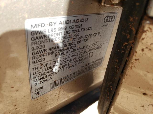 Photo 10 from auction – 2018 AUDI Q7 PRESTIG with VIN WA1VAAF76JD033828