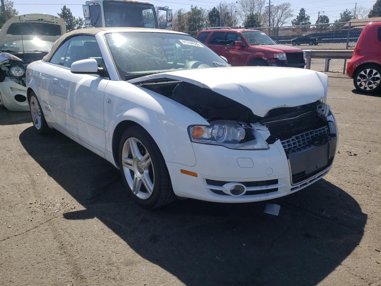 AUDI A4 2.0T CA 2007 with VIN WAUDF48H57K034738 - Photo from auction