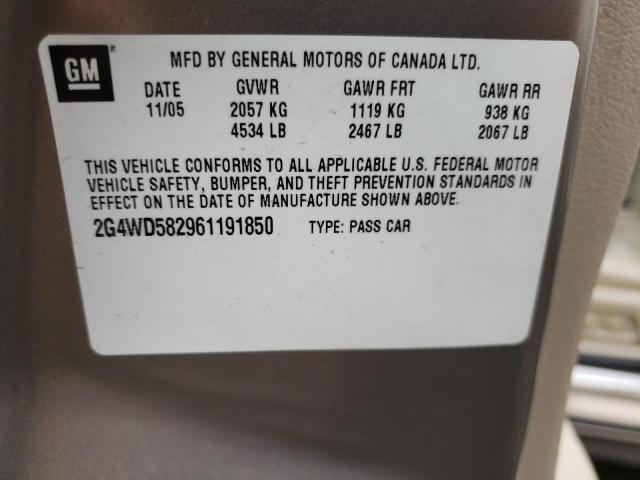 Photo 10 from auction – 2006 BUICK LACROSSE C with VIN 2G4WD582961191850