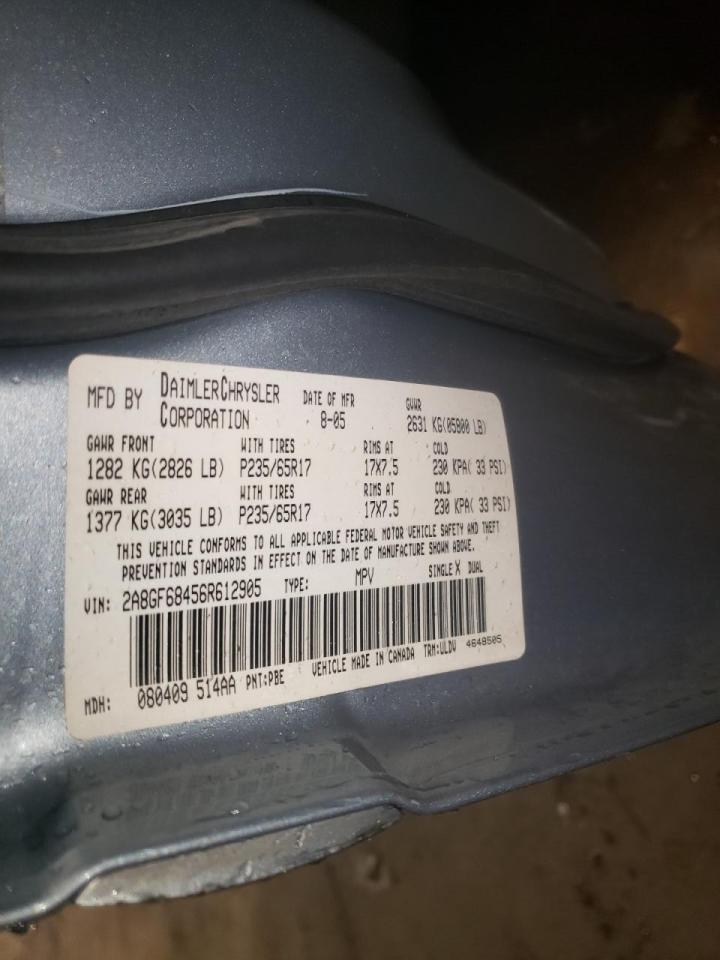 Photo 10 from auction – 2006 CHRYSLER PACIFICA T with VIN 2A8GF68456R612905