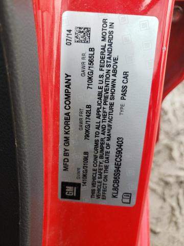 Photo 10 from auction – 2014 CHEVROLET SPARK LS with VIN KL8CB6S94EC590403