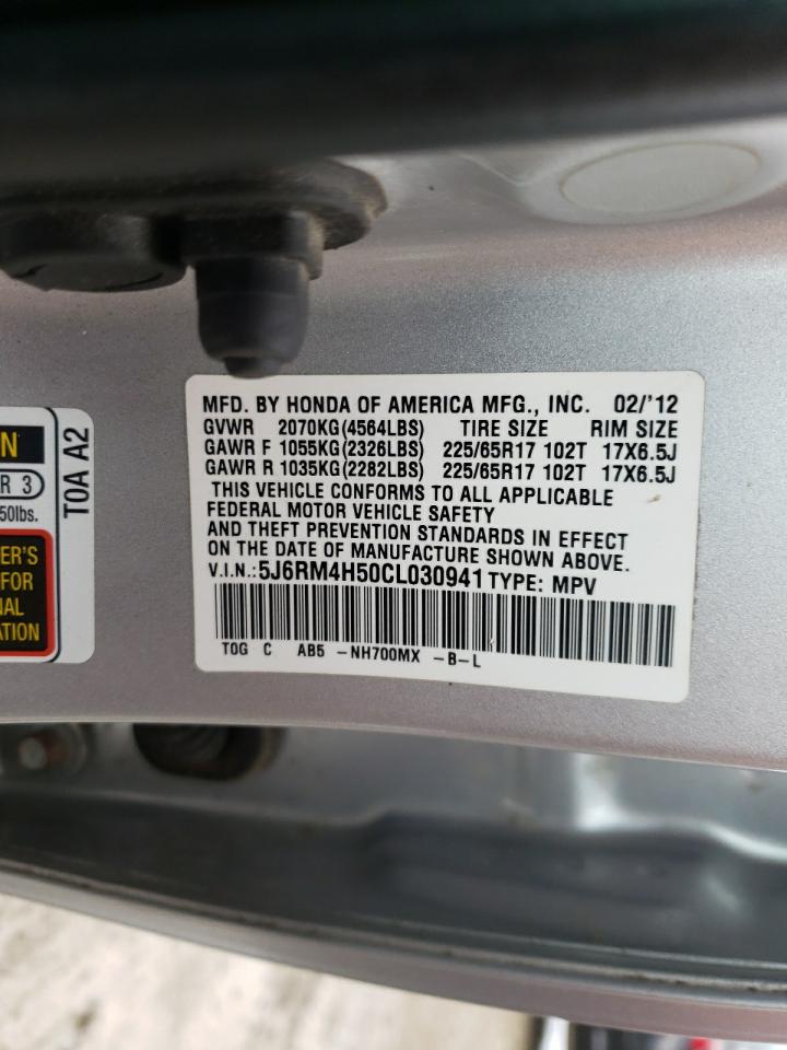 Photo 10 from auction – 2012 HONDA CR-V EX with VIN 5J6RM4H50CL030941
