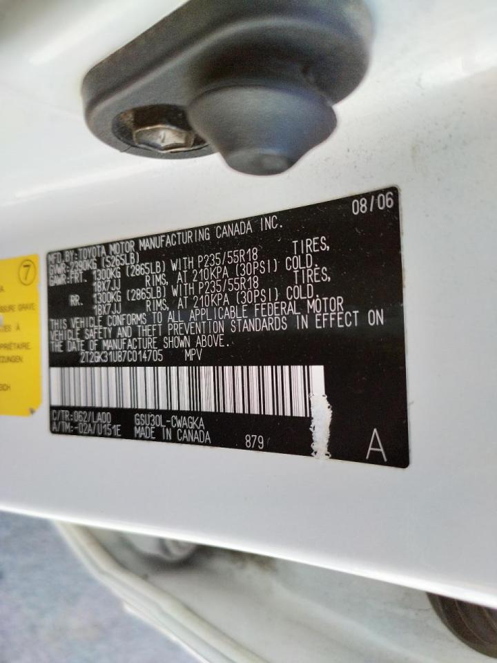 Photo 10 from auction – 2007 LEXUS RX 350 with VIN 2T2GK31U87C014705