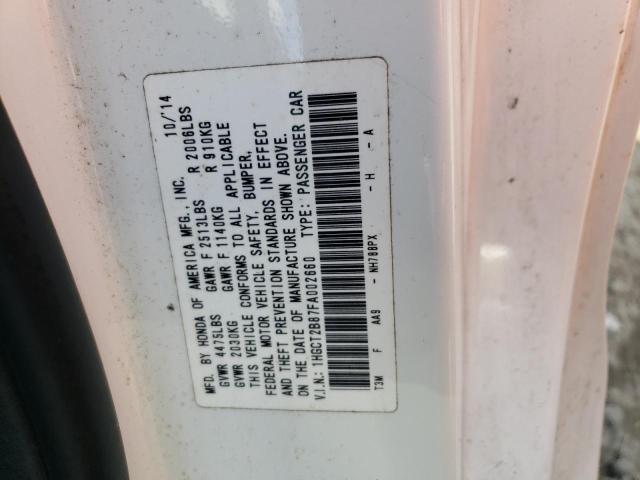Photo 10 from auction – 2015 HONDA ACCORD EXL with VIN 1HGCT2B87FA002660