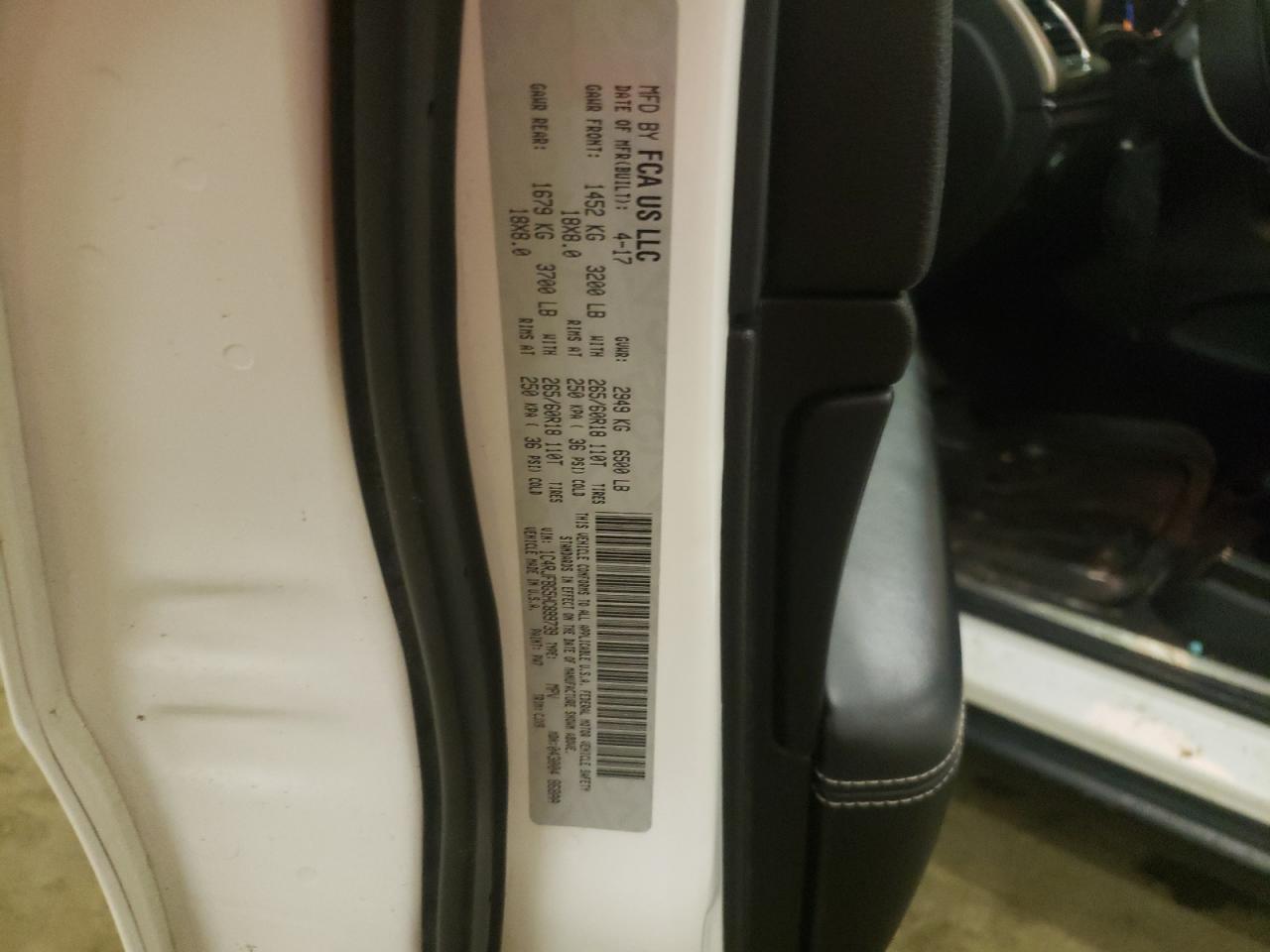 Photo 10 from auction – 2017 JEEP GRAND CHER with VIN 1C4RJFBG5HC899739