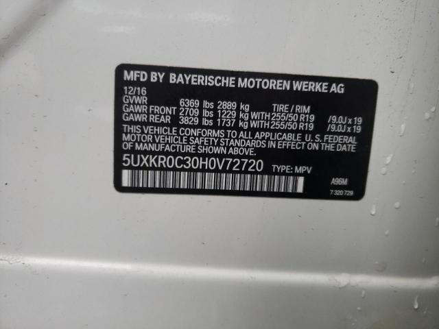 Photo 10 from auction – 2017 BMW X5 XDRIVE3 with VIN 5UXKR0C30H0V72720