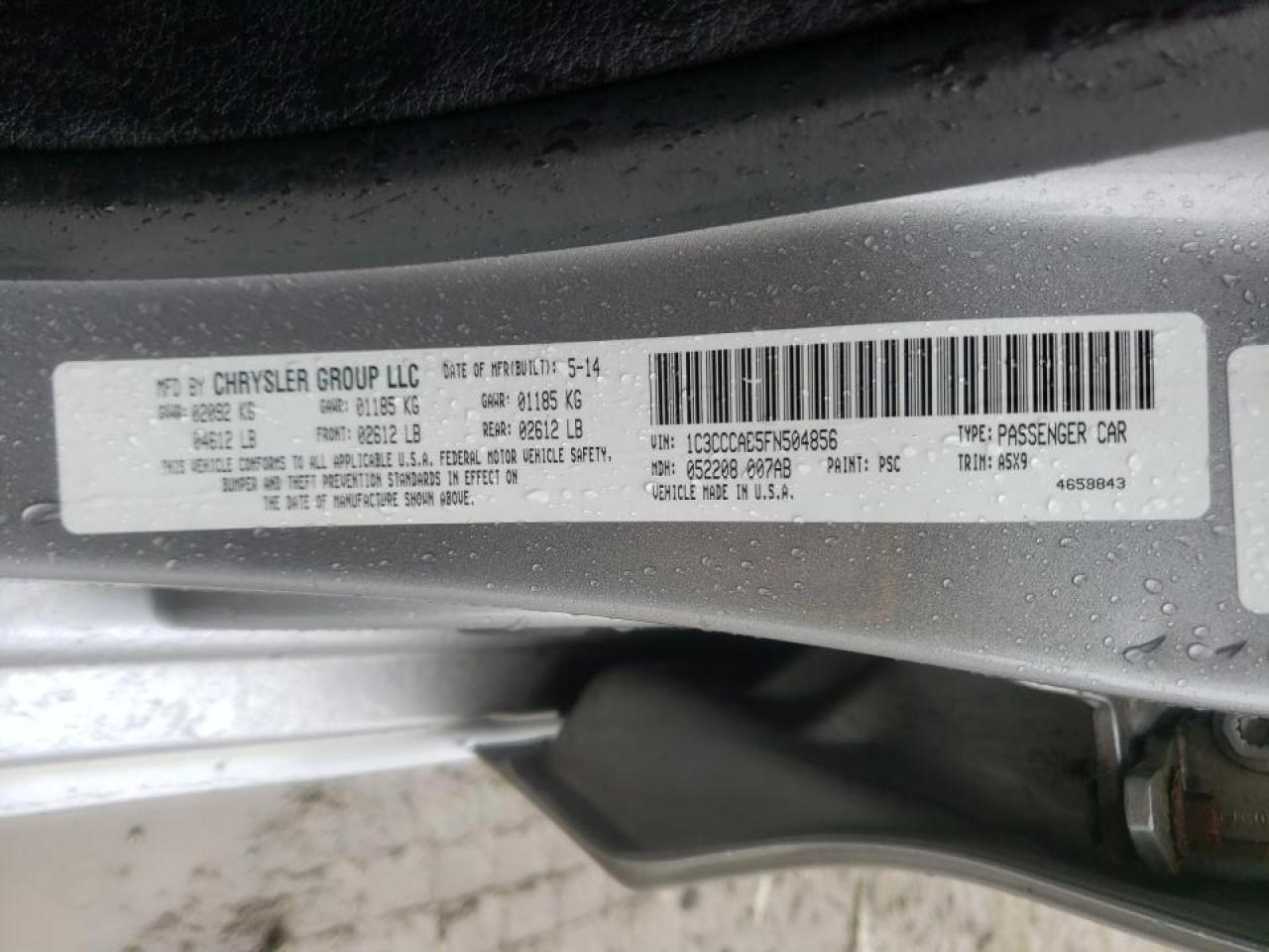Photo 10 from auction – 2015 CHRYSLER 200 LIMITE with VIN 1C3CCCAB5FN504856