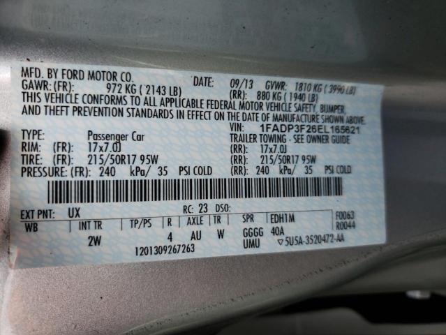 Photo 10 from auction – 2014 FORD FOCUS SE with VIN 1FADP3F26EL165621