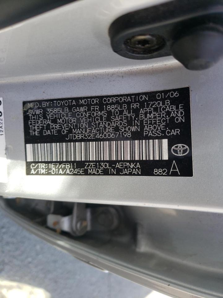 Photo 10 from auction – 2006 TOYOTA COROLLA CE with VIN JTDBR32E460067198
