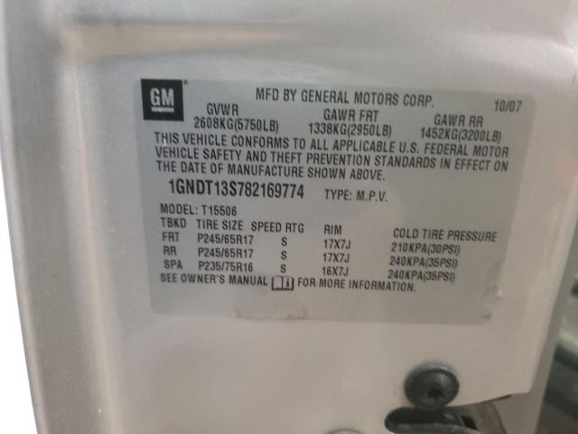 Photo 10 from auction – 2008 CHEVROLET TRAILBLAZE with VIN 1GNDT13S782169774