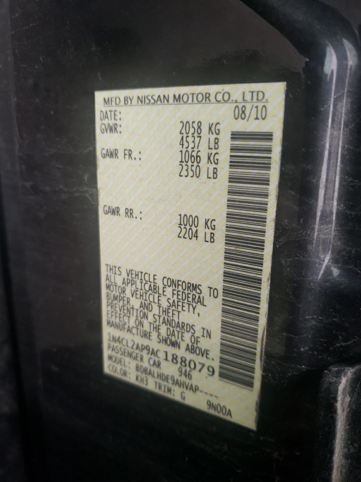 Photo 10 from auction – 2010 NISSAN ALTIMA HYB with VIN 1N4CL2AP9AC188079