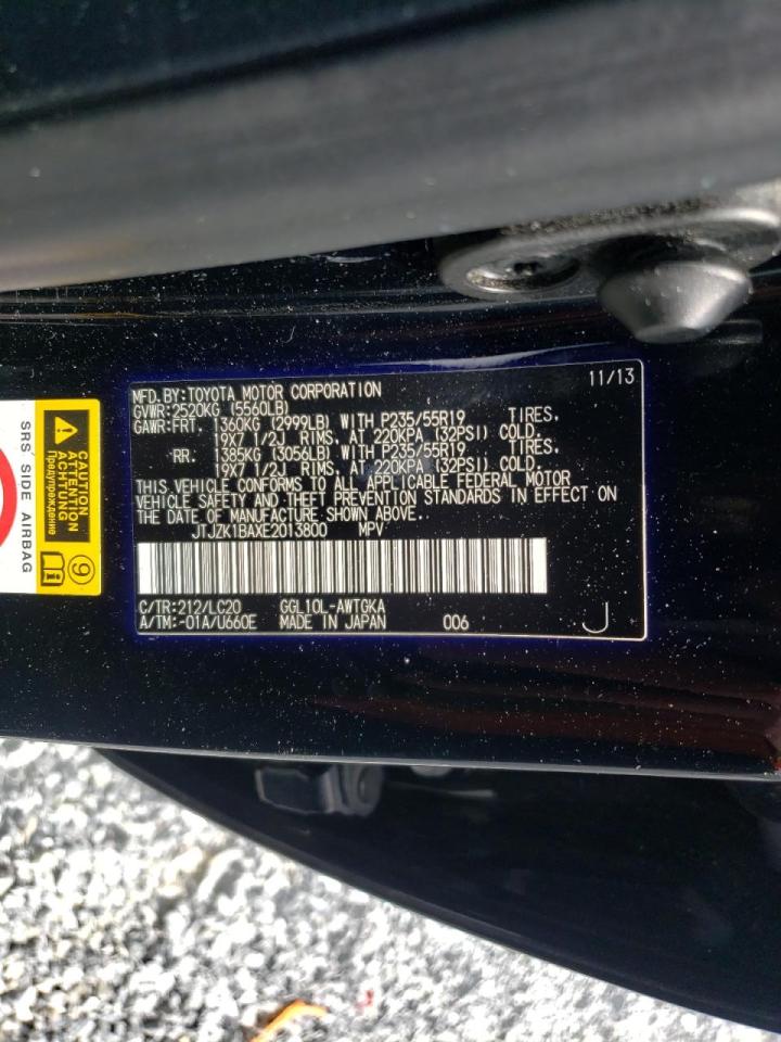 Photo 10 from auction – 2014 LEXUS RX 350 with VIN JTJZK1BAXE2013800