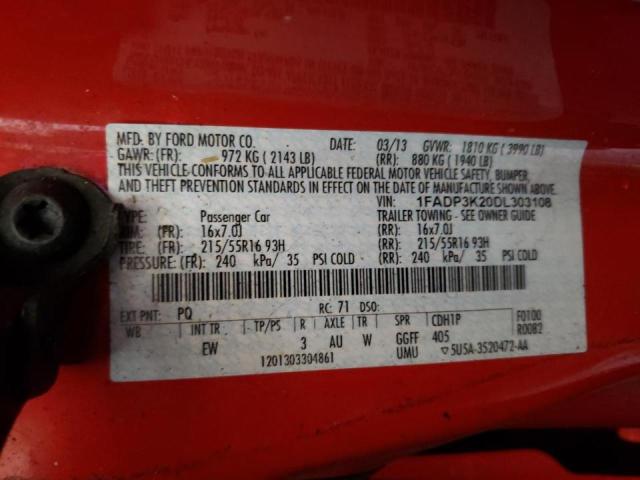 Photo 10 from auction – 2013 FORD FOCUS SE with VIN 1FADP3K20DL303108
