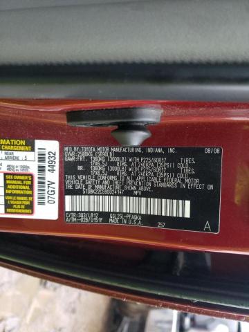Photo 10 from auction – 2009 TOYOTA SIENNA XLE with VIN 5TDBK22C59S024147