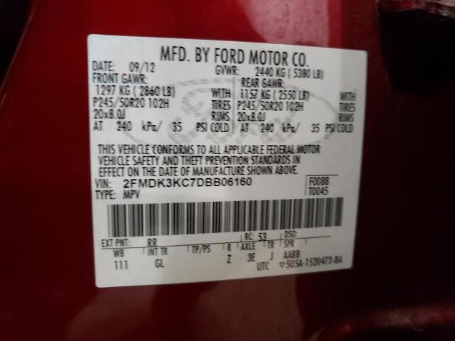 Photo 10 from auction – 2013 FORD EDGE LIMIT with VIN 2FMDK3KC7DBB06160