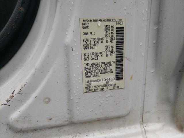Photo 10 from auction – 2013 NISSAN NV 1500 with VIN 1N6BF0KM3DN104480